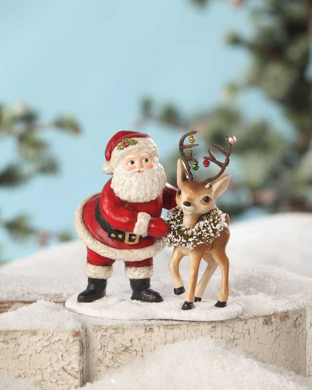 Retro Santa with Reindeer